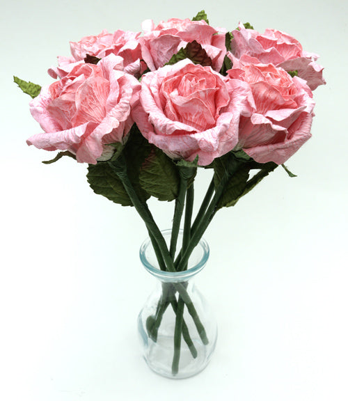 pink paper flowers bouquet for 1st anniversary gift