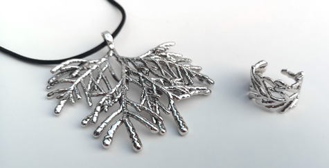 Silver Coated Coral Jewelry