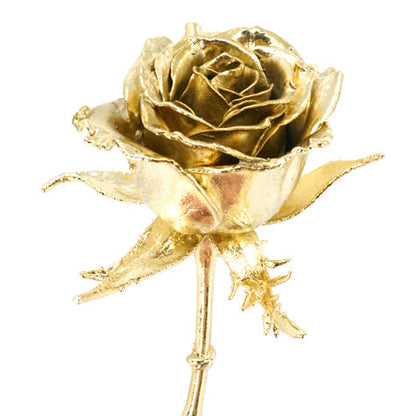 5" Brass Coated Real Rose
