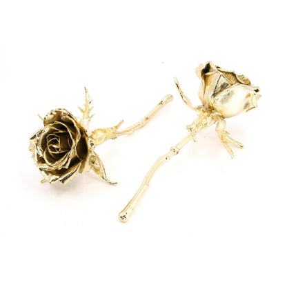 5" Brass Coated Real Rose