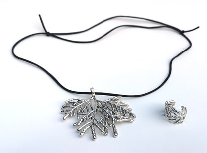silver of real coral preserved under silver coating