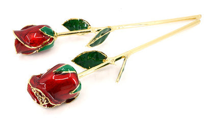 pair of glazed roses on side