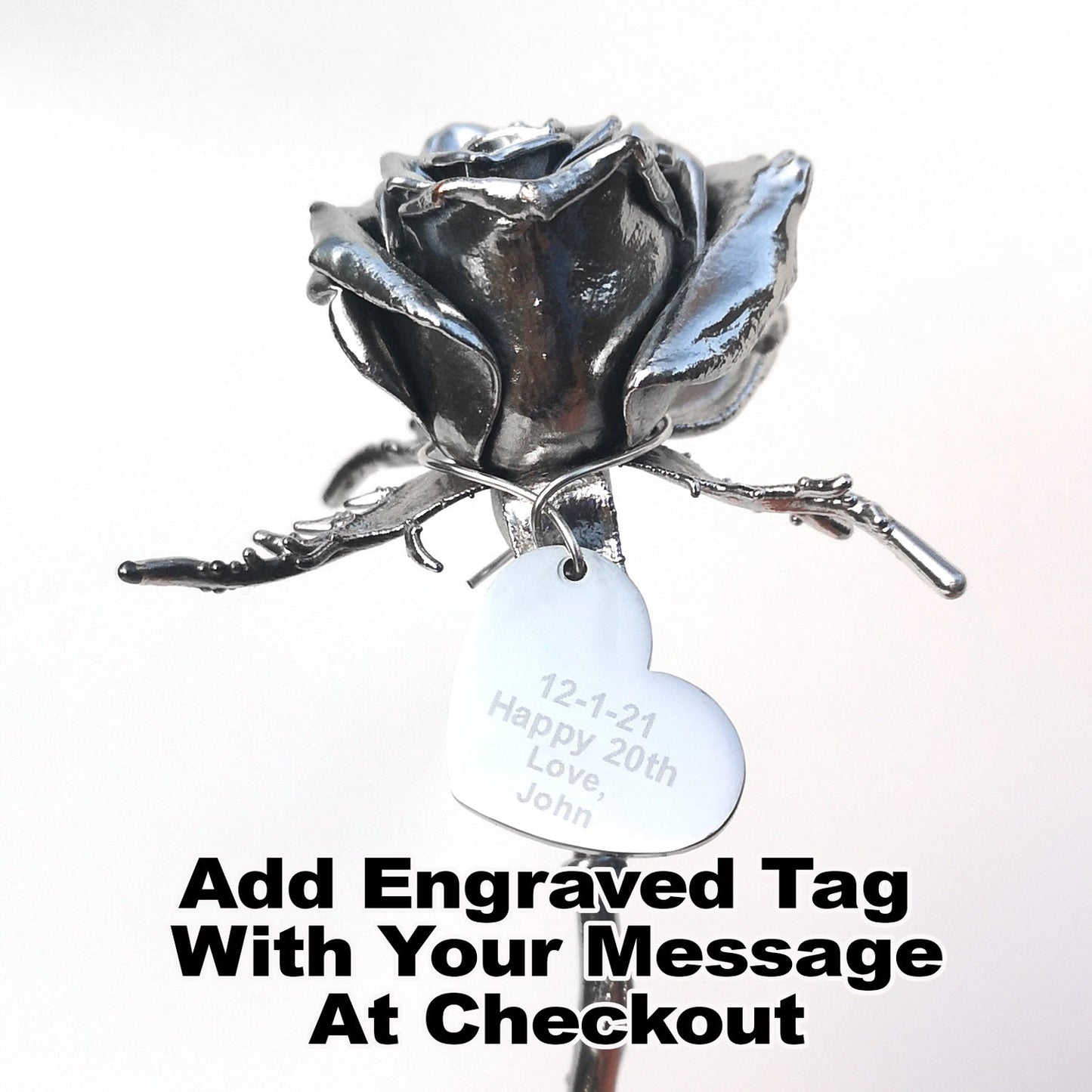 5" Brass Coated Real Rose