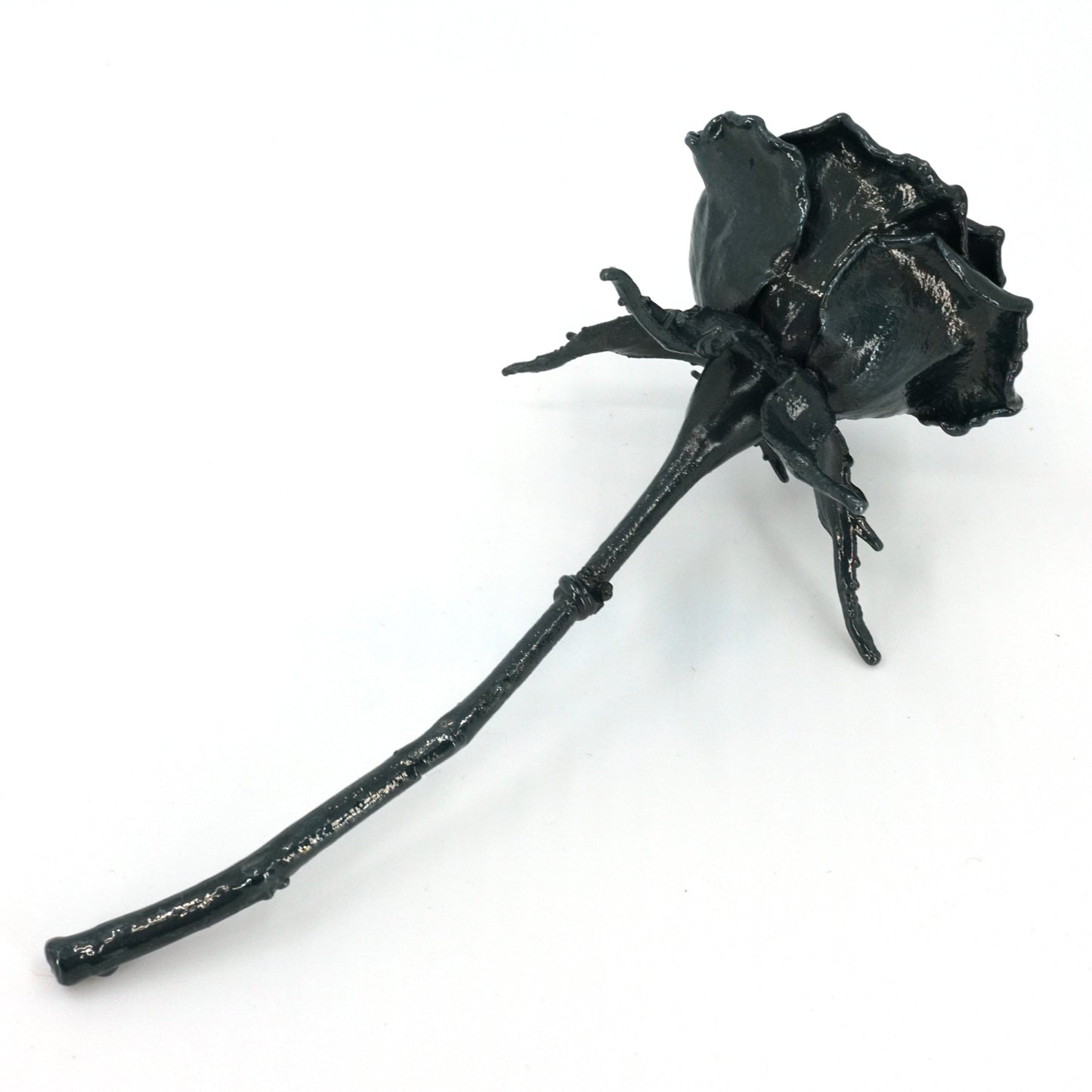 iron coated preserved real rose